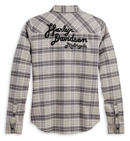 NEW GENUINE HARLEY DAVIDSON 96475-23VW WOMEN'S XSMALL SHIRT GREY PLAID