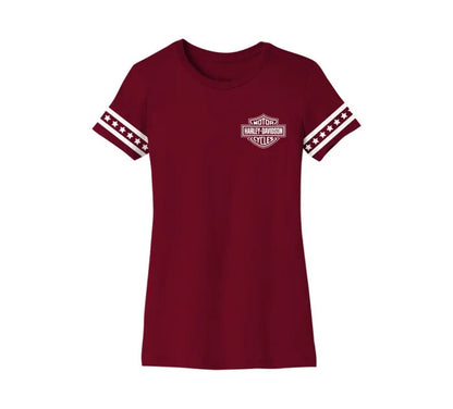 NEW GENUINE HARLEY DAVIDSON 96470-22VW WOMEN'S XSMALL WWP RED Her In Every Hero