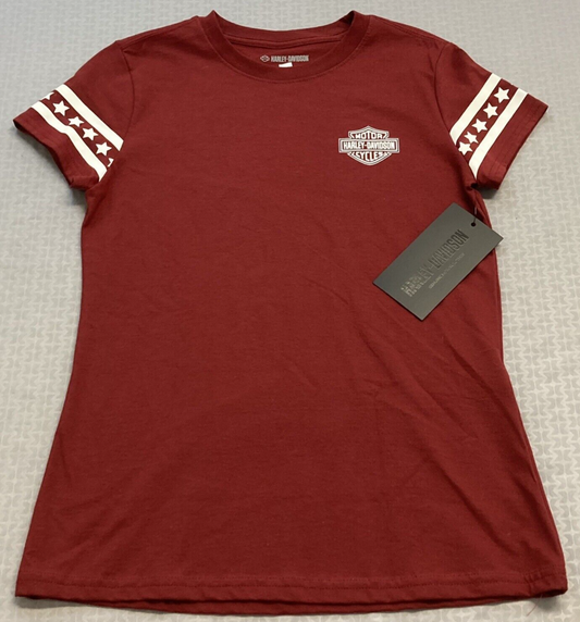 NEW GENUINE HARLEY DAVIDSON 96470-22VW WOMEN'S XSMALL WWP RED Her In Every Hero
