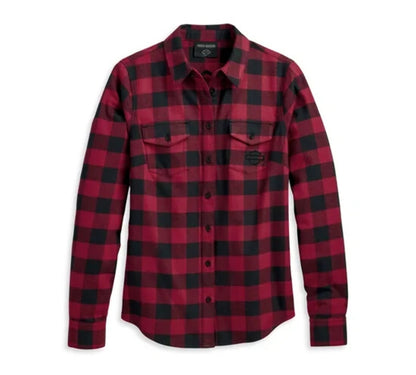 NEW GENUINE HARLEY DAVIDSON 96279-23VW WOMEN'S 3W SHIRT RED PLAID Retro Buffalo