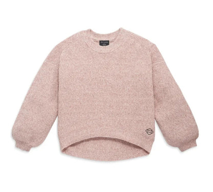 NEW GENUINE HARLEY DAVIDSON 96424-23VW WOMEN'S SMALL PINK CRAFTSMANSHIP SWEATER