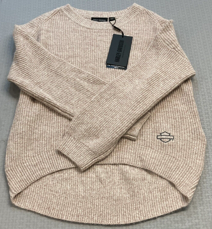 NEW GENUINE HARLEY DAVIDSON 96424-23VW WOMEN'S SMALL PINK CRAFTSMANSHIP SWEATER