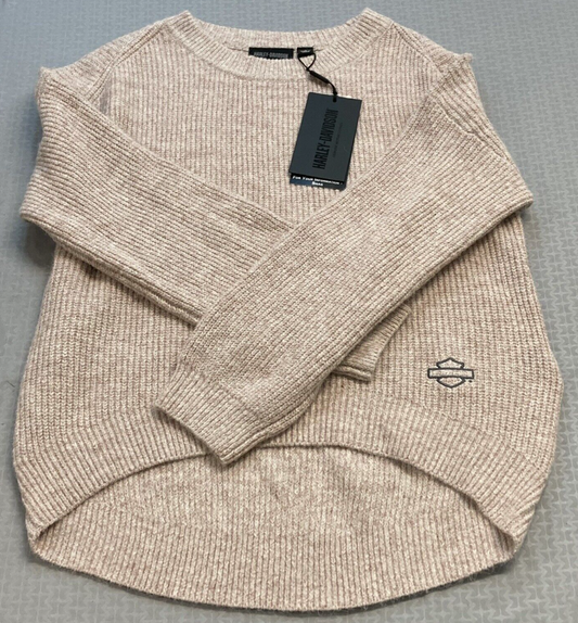 NEW GENUINE HARLEY DAVIDSON 96424-23VW WOMEN'S SMALL PINK CRAFTSMANSHIP SWEATER