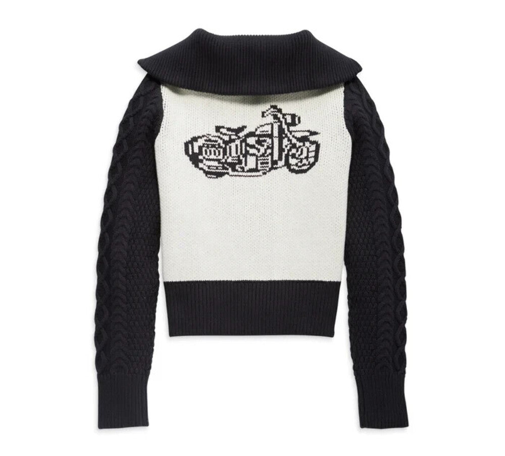 NEW GENUINE HARLEY DAVIDSON 96423-23VW WOMEN'S SMALL SWEATER COLORBLOCK