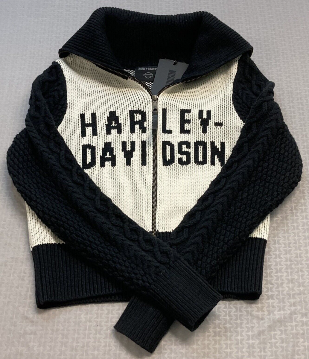 NEW GENUINE HARLEY DAVIDSON 96423-23VW WOMEN'S SMALL SWEATER COLORBLOCK