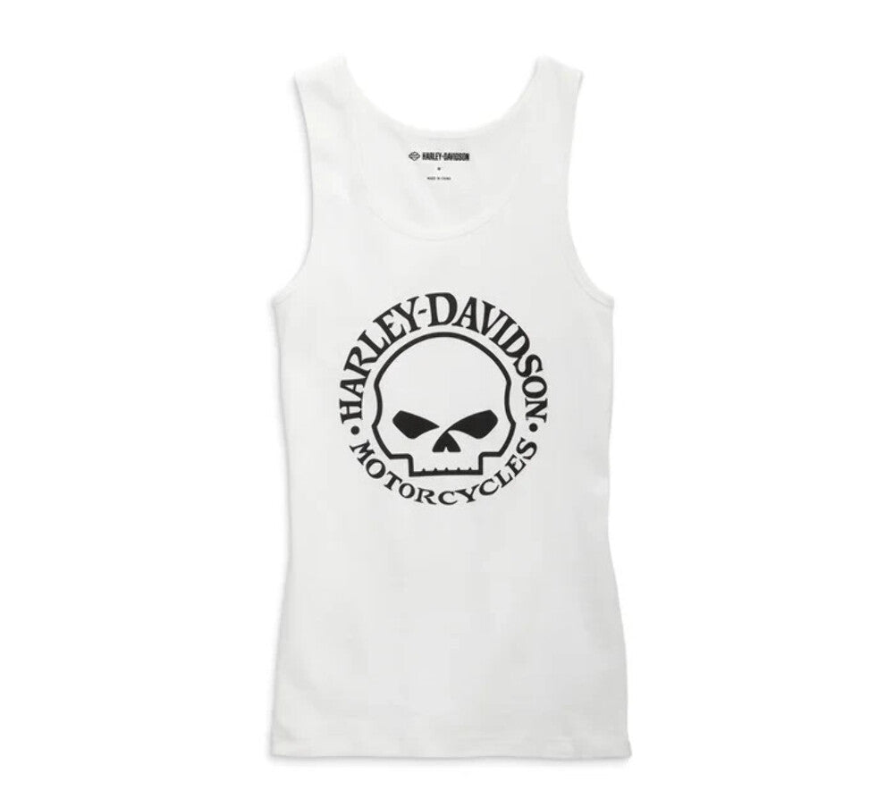 NEW GENUINE HARLEY DAVIDSON 96465-22VW WOMEN'S XSMALL WHITE TANK CLASSIC SKULL