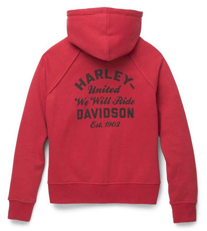 NEW GENUINE HARLEY DAVIDSON 96421-22VW WOMEN'S SMALL RED HEATHER HOODIE