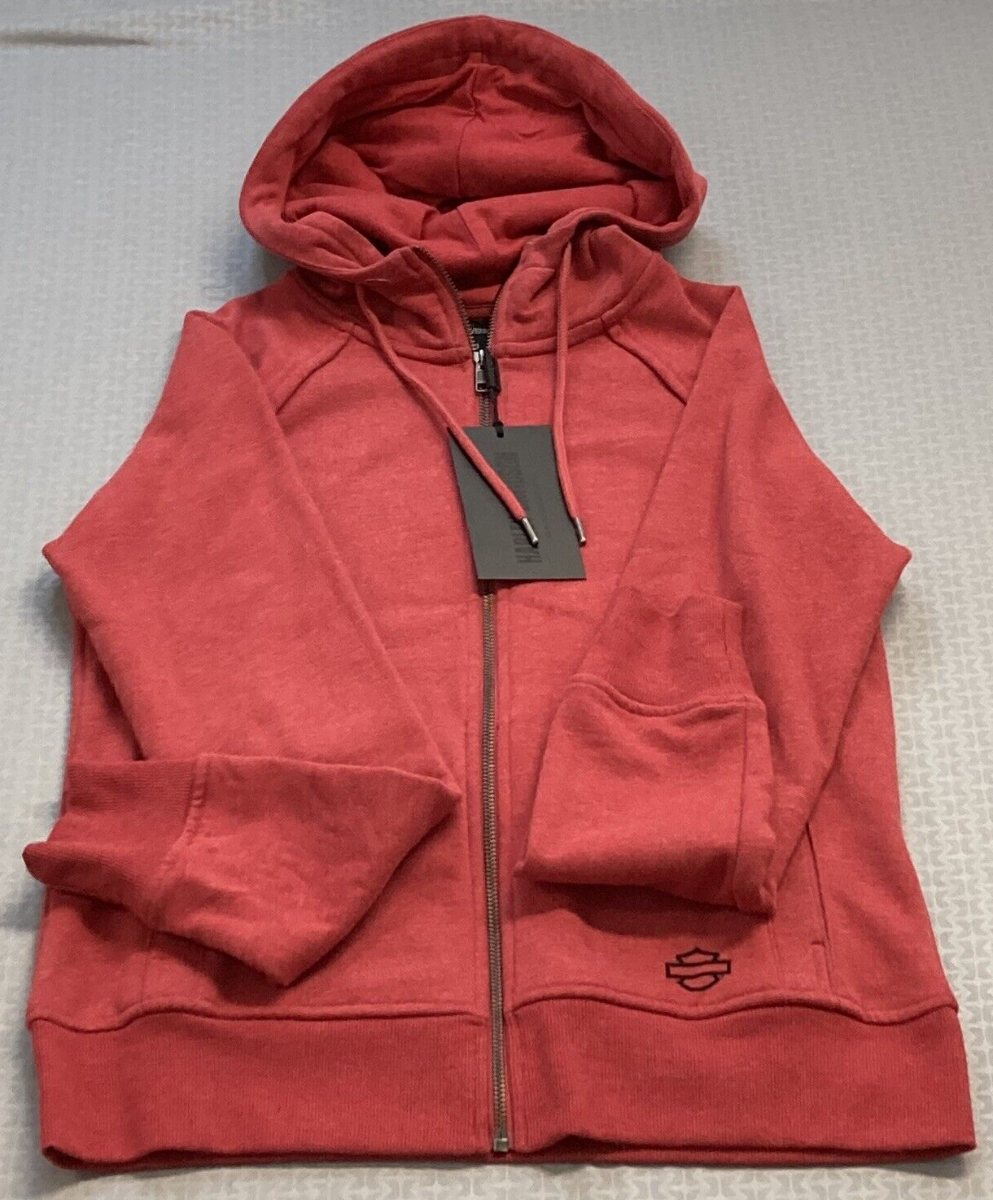 NEW GENUINE HARLEY DAVIDSON 96421-22VW WOMEN'S SMALL RED HEATHER HOODIE
