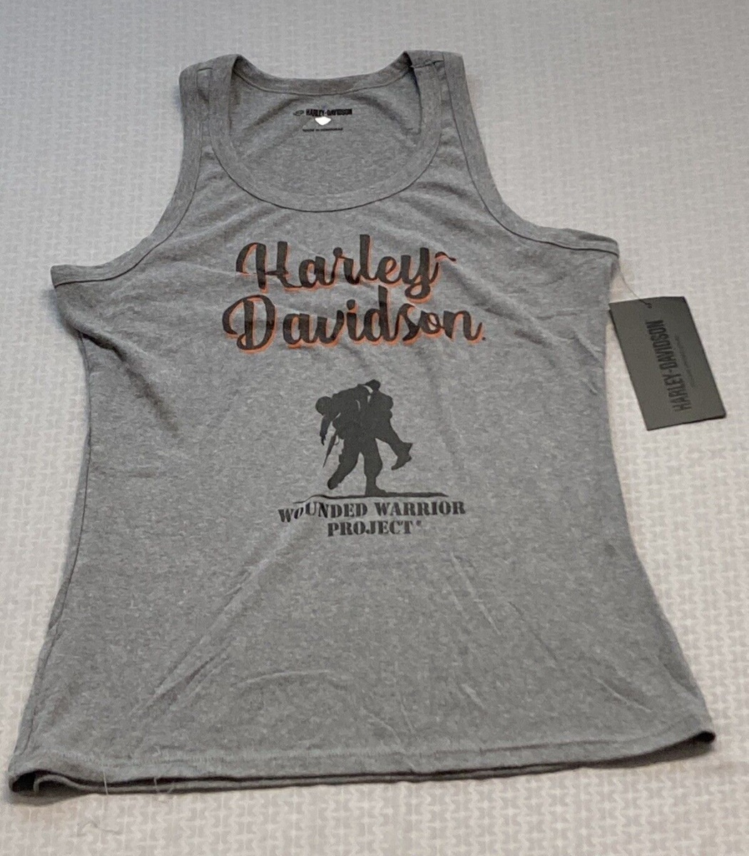 NEW HARLEY DAVIDSON 96195-23VW Women's WWP Woven Tank Light Grey Heather XS