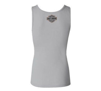 NEW HARLEY DAVIDSON 96195-23VW Women's WWP Woven Tank Light Grey Heather  Sm