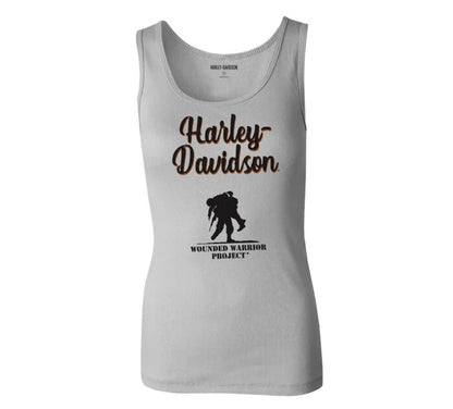NEW HARLEY DAVIDSON 96195-23VW Women's WWP Woven Tank Light Grey Heather Med