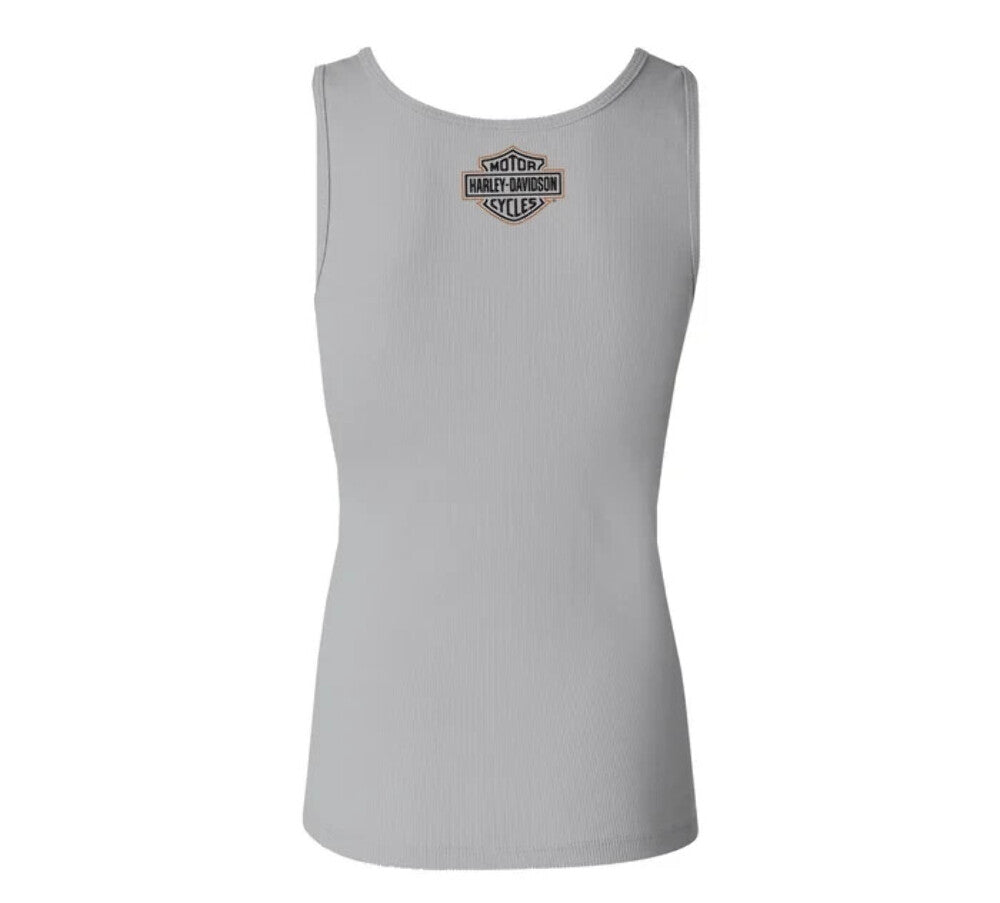 NEW HARLEY DAVIDSON 96195-23VW Women's WWP Woven Tank Light Grey Heather Med