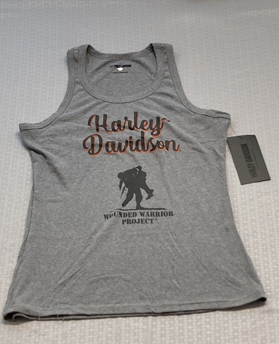 NEW HARLEY DAVIDSON 96195-23VW Women's WWP Woven Tank Light Grey Heather XL