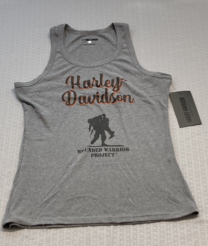 NEW HARLEY DAVIDSON 96195-23VW Women's WWP Knit Tank Light Grey Heather 2XL