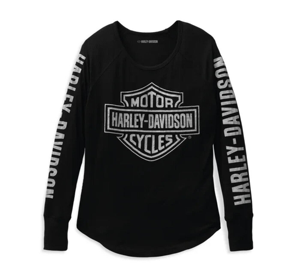 NEW GENUINE HARLEY DAVIDSON 99111-22VW WOMEN'S LARGE B&S Rib-Knit BLACK