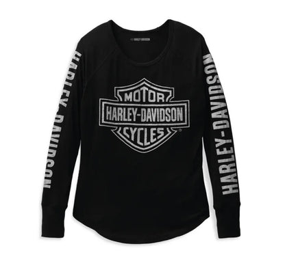 NEW GENUINE HARLEY DAVIDSON 99111-22VW WOMEN'S LARGE B&S Rib-Knit BLACK