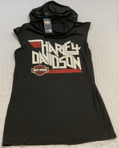 NEW GENUINE HARLEY DAVIDSON HT4672BLK WOMEN'S XSMALL ROCK BRIGADE HOODIE BLACK