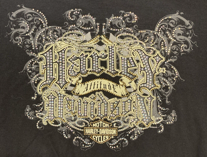 NEW GENUINE HARLEY DAVIDSON HT4733BLK WOMEN'S SMALL HARLEY ATTITUDE SCOOP NECK