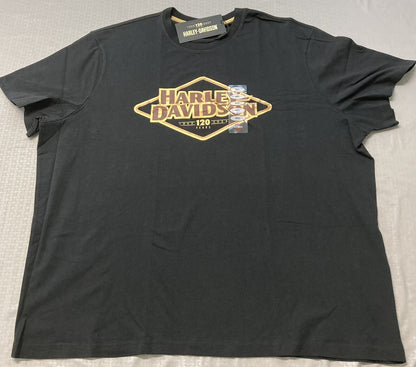 NEW GENUINE HARLEY DAVIDSON 96571-23VM Mens 120th Anniversary Knit Tee Black 4XL