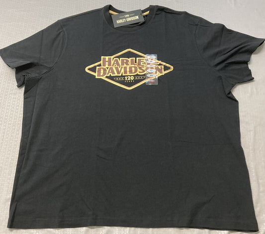NEW GENUINE HARLEY DAVIDSON 96571-23VM Mens 120th Anniversary Knit Tee Black 4XL