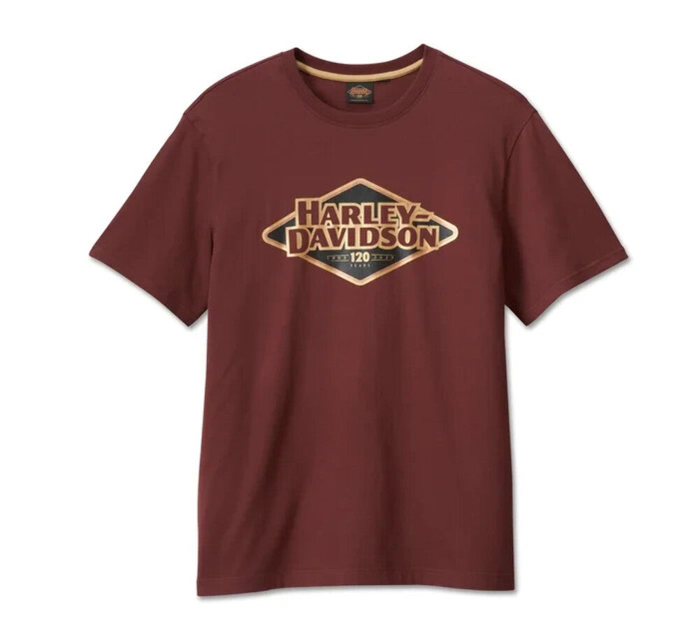 NEW HARLEY DAVIDSON 96573-23VM Men's 120th Anniversary Tee Rum Raisin 4XL
