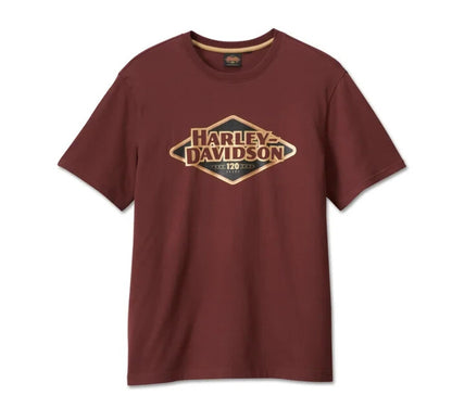 NEW HARLEY DAVIDSON 96573-23VM Men's 120th Anniversary Tee Rum Raisin 4XL