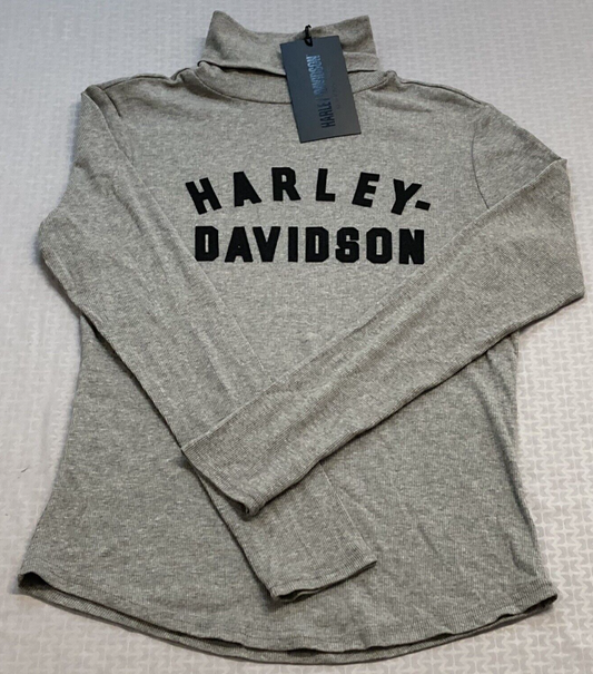 NEW GENUINE HARLEY DAVIDSON 96469-23VW WOMEN'S XL TURTLENECK HEATHER GREY