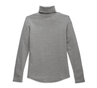 NEW GENUINE HARLEY DAVIDSON 96469-23VW WOMEN'S LARGE TURTLENECK HEATHER GREY