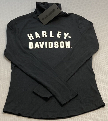 NEW GENUINE HARLEY DAVIDSON 96466-23VW WOMEN'S SMALL TURTLENECK BLACK
