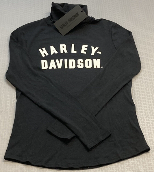 NEW GENUINE HARLEY DAVIDSON 96466-23VW WOMEN'S SMALL TURTLENECK BLACK