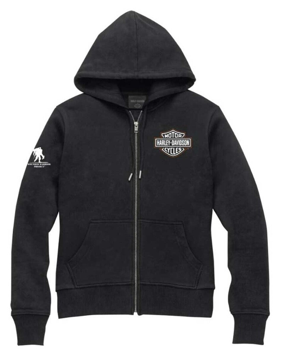 NEW HARLEY DAVIDSON 96172-23VM KNIT WOMENS WWP BLACK ZIP-UP HOODIE 3W
