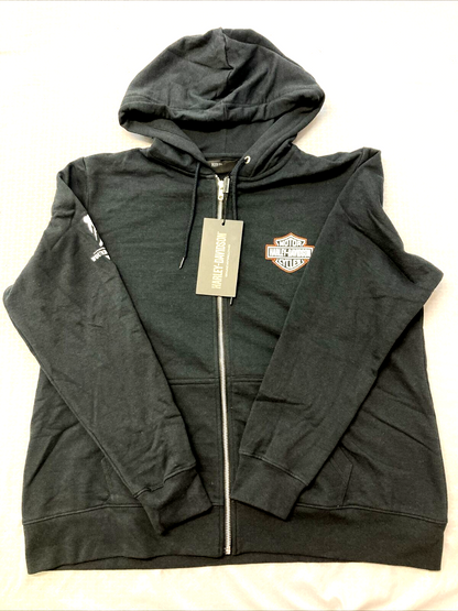 NEW HARLEY DAVIDSON 96172-23VM KNIT WOMENS WWP BLACK ZIP-UP HOODIE 3W