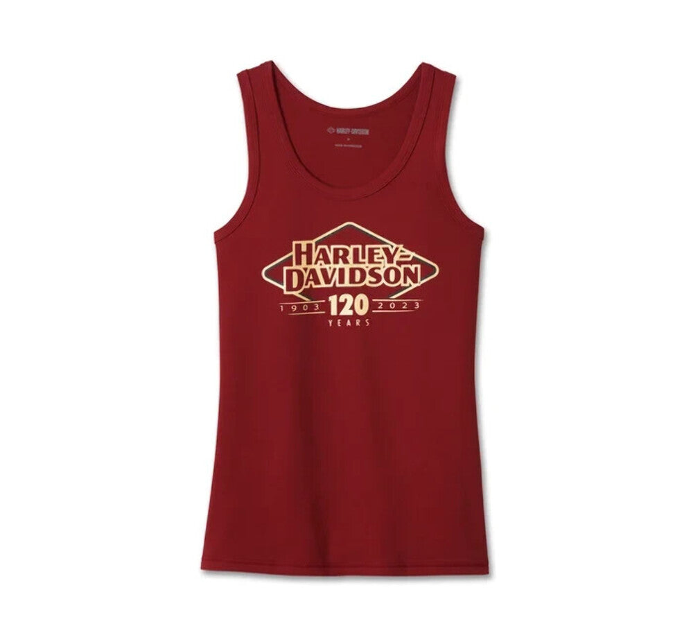 NEW GENUINE HARLEY DAVIDSON 96725-23VW Women's SMALL 120th Red Knit Tank MERLOT