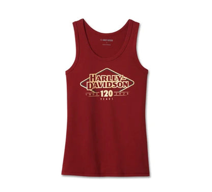 NEW GENUINE HARLEY DAVIDSON 96725-23VW Women's SMALL 120th Red Knit Tank MERLOT