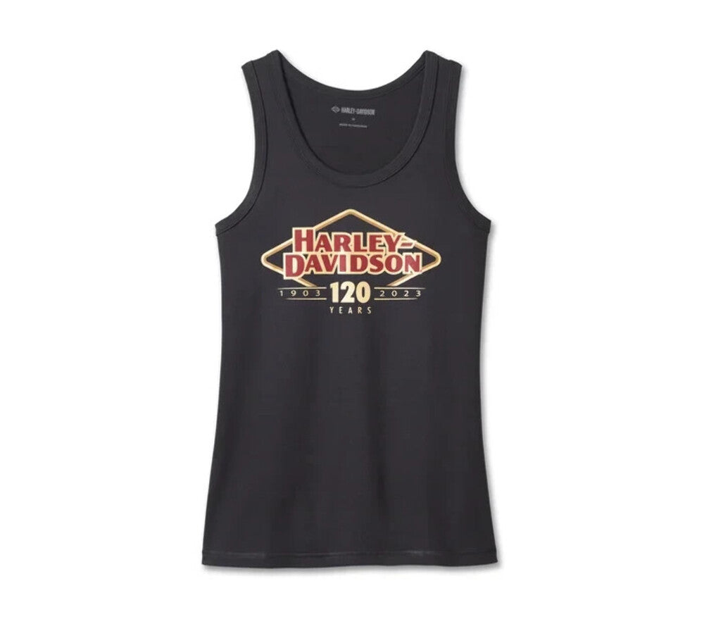 NEW GENUINE HARLEY DAVIDSON 96723-23VW Women's 120th Black Knit Tank 2XL