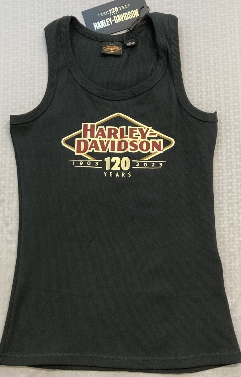 NEW GENUINE HARLEY DAVIDSON 96723-23VW Women's 120th Black Knit Tank XL