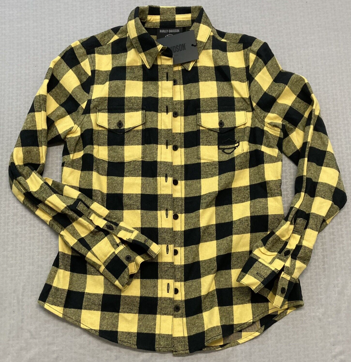 NEW GENUINE HARLEY DAVIDSON 96278-23VW Women's Plaid Woven L/S Shirt M