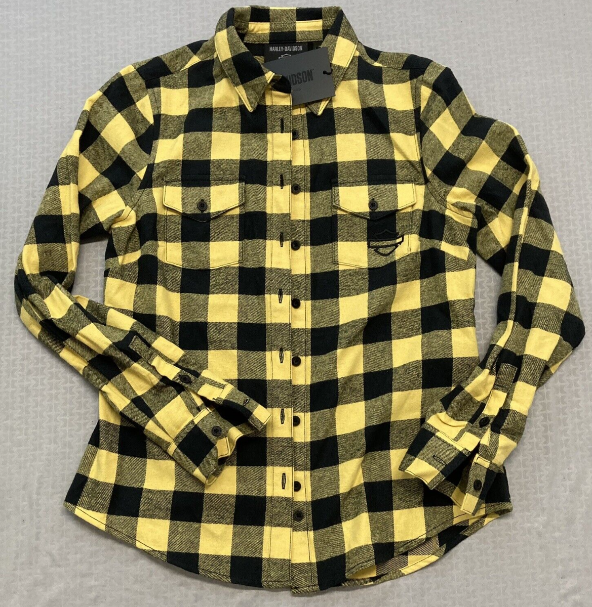 NEW GENUINE HARLEY DAVIDSON 96278-23VW Women's Plaid Woven L/S Shirt S