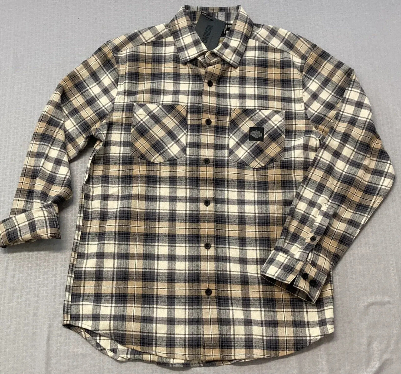 NEW GENUINE HARLEY DAVIDSON 96367-23VM Men's Brown Plaid Woven Shirt 3XL