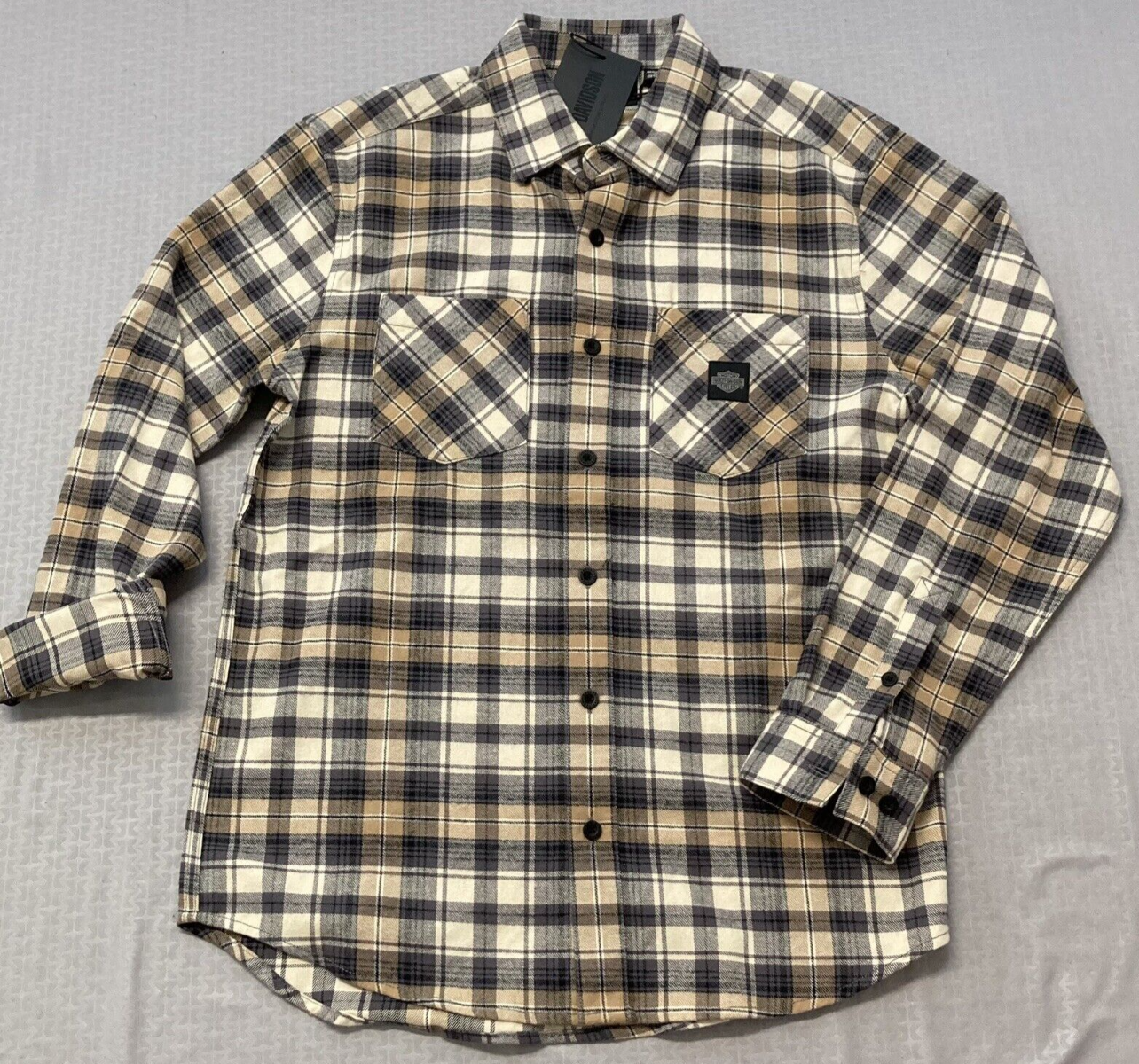 NEW GENUINE HARLEY DAVIDSON 96367-23VM Men's Brown Plaid Woven Shirt 2XL