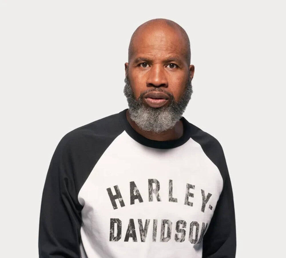 NEW GENUINE HARLEY DAVIDSON 96077-23VM Men's White Colorblock Knit Tee L