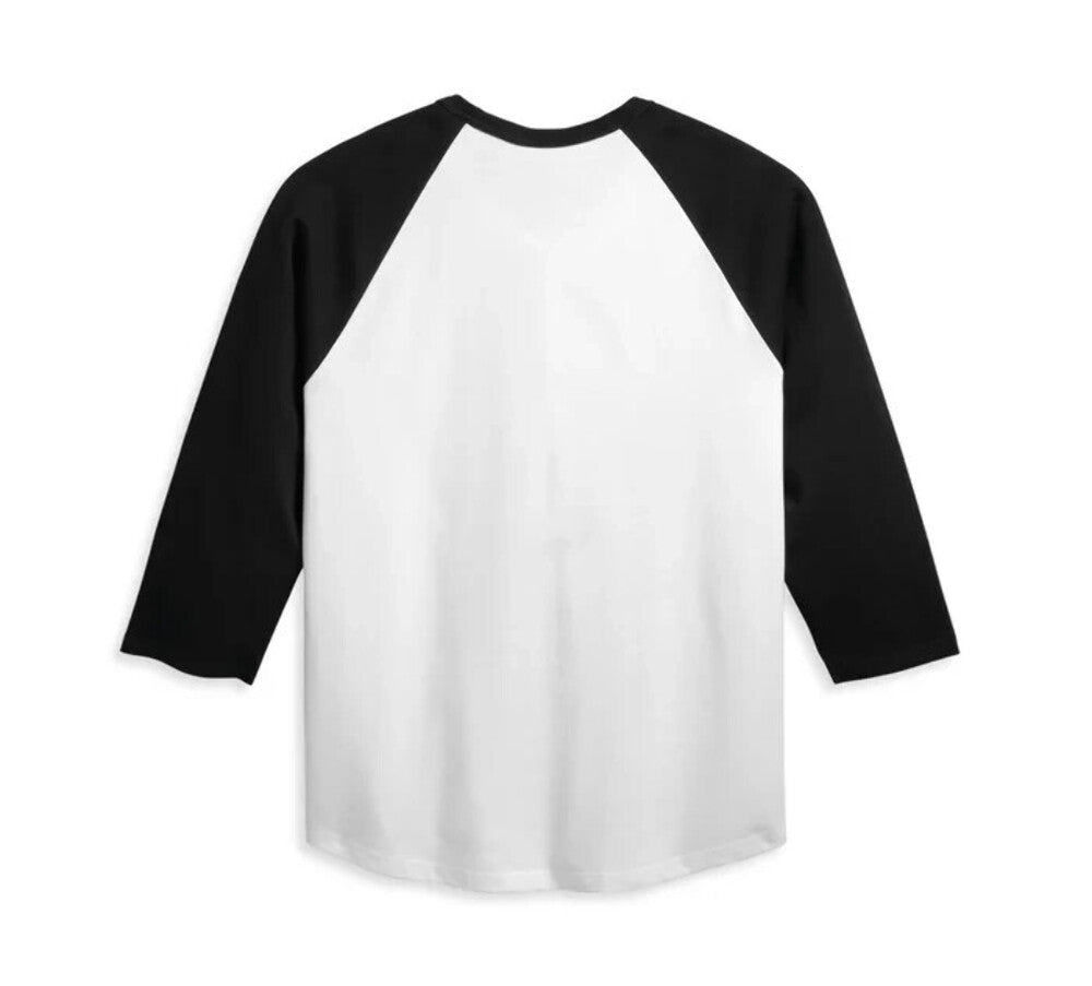 NEW GENUINE HARLEY DAVIDSON 96077-23VM Men's White Colorblock Knit Tee S