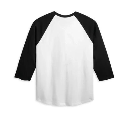 NEW GENUINE HARLEY DAVIDSON 96077-23VM Men's White Colorblock Knit Tee S