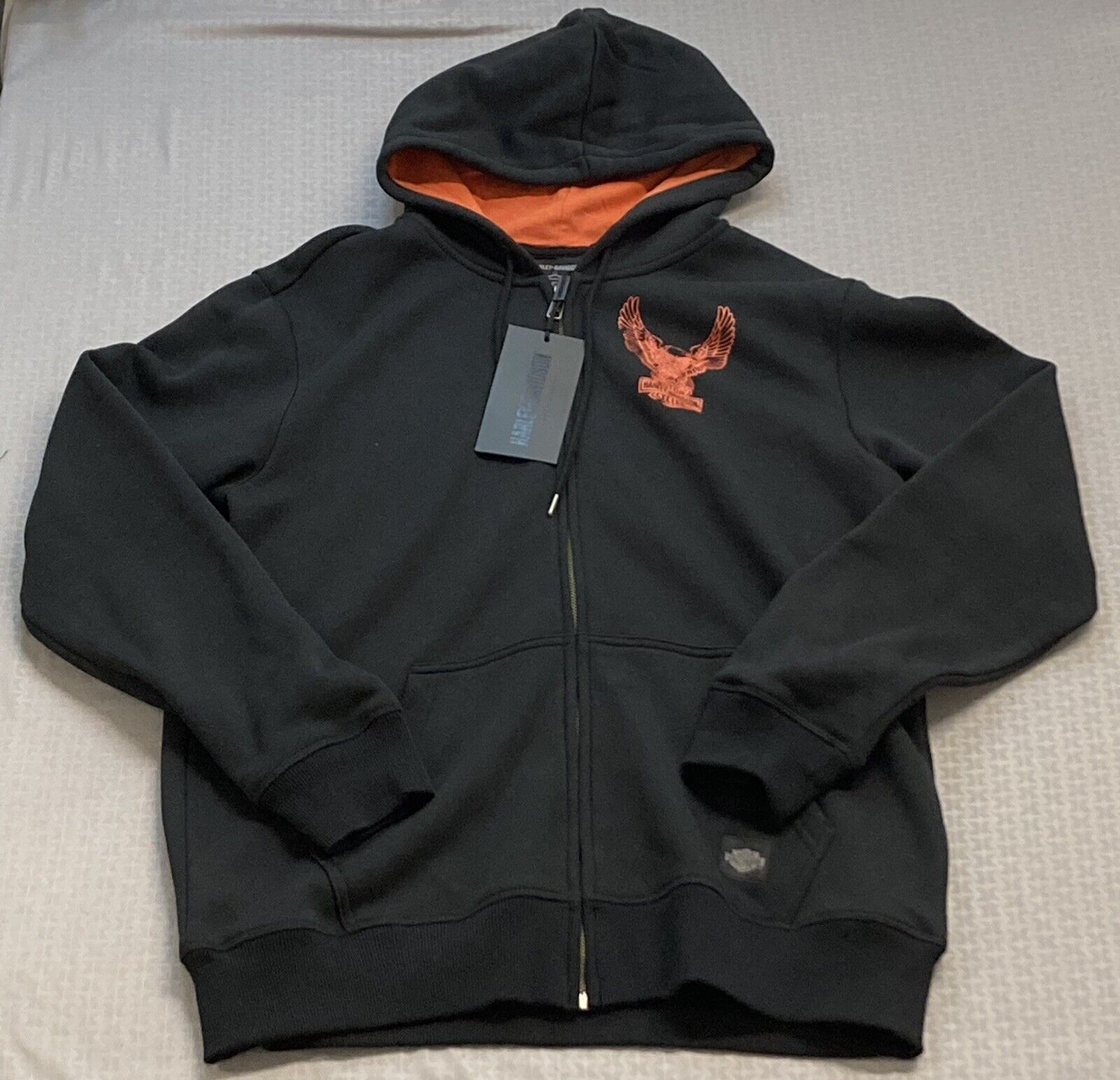 NEW HARLEY DAVIDSON 96008-23VM Men's Road Eagle ZipUp Hoodie Black 2XL