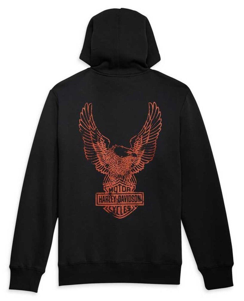 NEW HARLEY DAVIDSON 96008-23VM Men's Road Captain Eagle ZipUp Hoodie Black S