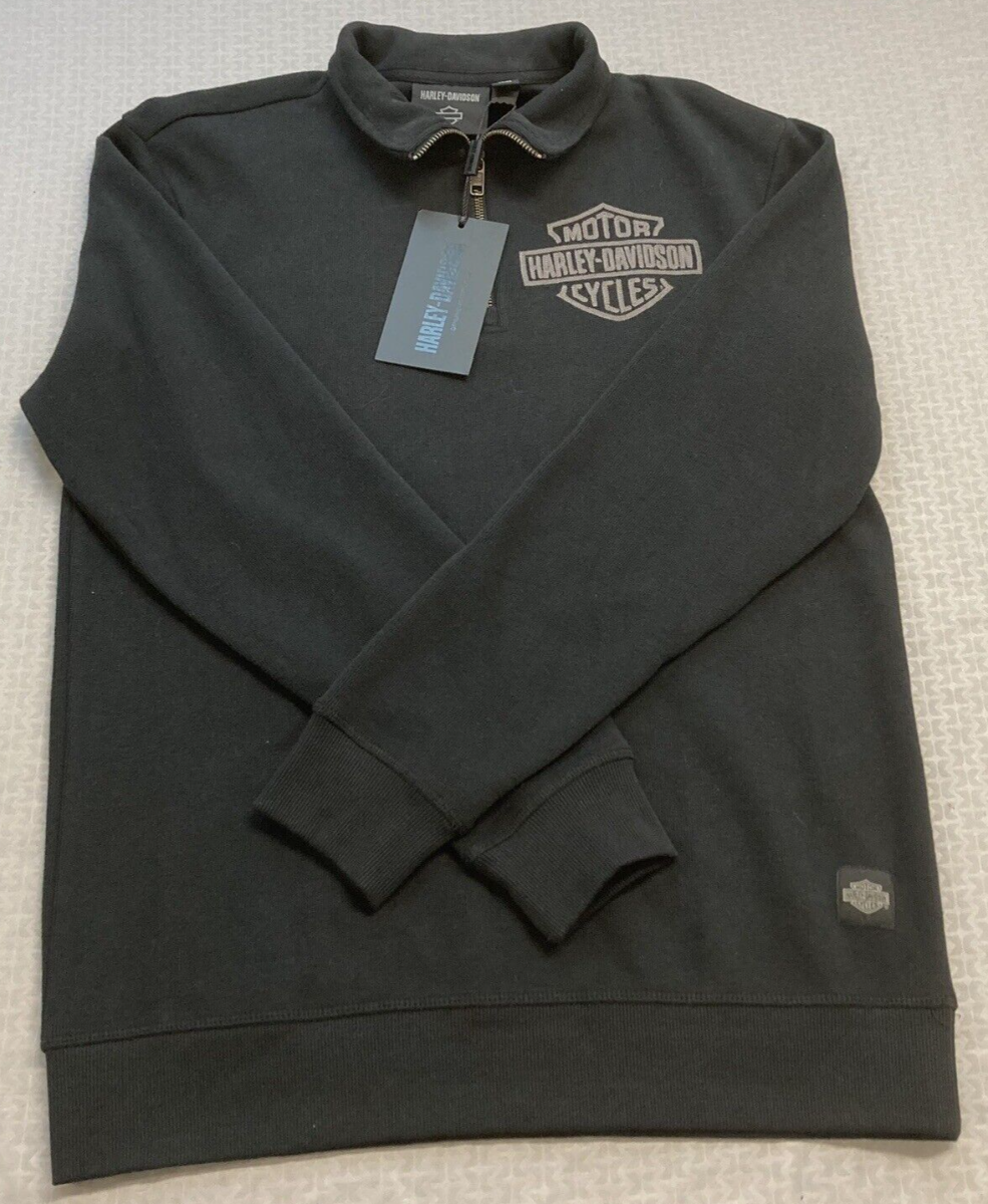 NEW GENUINE HARLEY DAVIDSON 96293-23VM MEN'S LARGE MOCKNECK KNIT BLACK