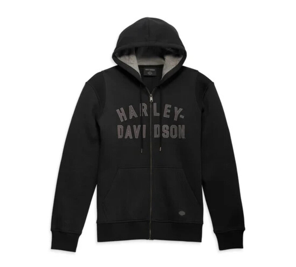 NEW HARLEY DAVIDSON 96018-23VM Men's Staple Zip-Up Hoodie Black Beauty Sm