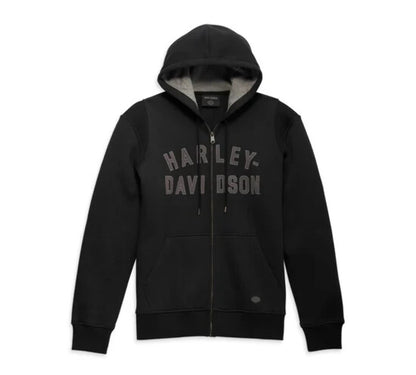 NEW HARLEY DAVIDSON 96018-23VM Men's Staple Zip-Up Hoodie Black Beauty Sm