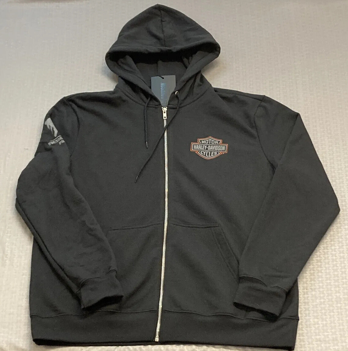 NEW GENUINE HARLEY DAVIDSON 96005-23VM Men's WWP Zip Front Knit Hoodie Black XL