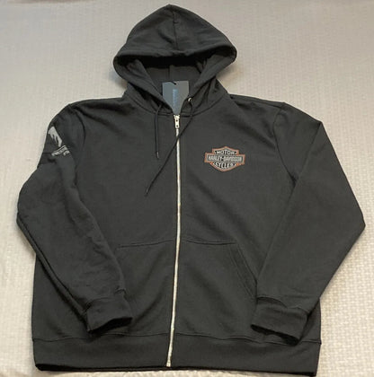 NEW GENUINE HARLEY DAVIDSON 96005-23VM Men's WWP Zip Front Knit Hoodie Black XL